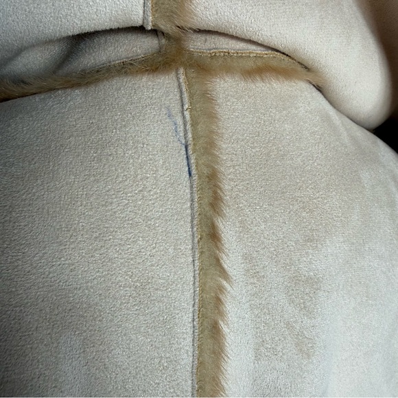 1990 Vintage Jones New York Camel Faux Fur Coat with Hood Womens Size XL - Picture 8 of 11